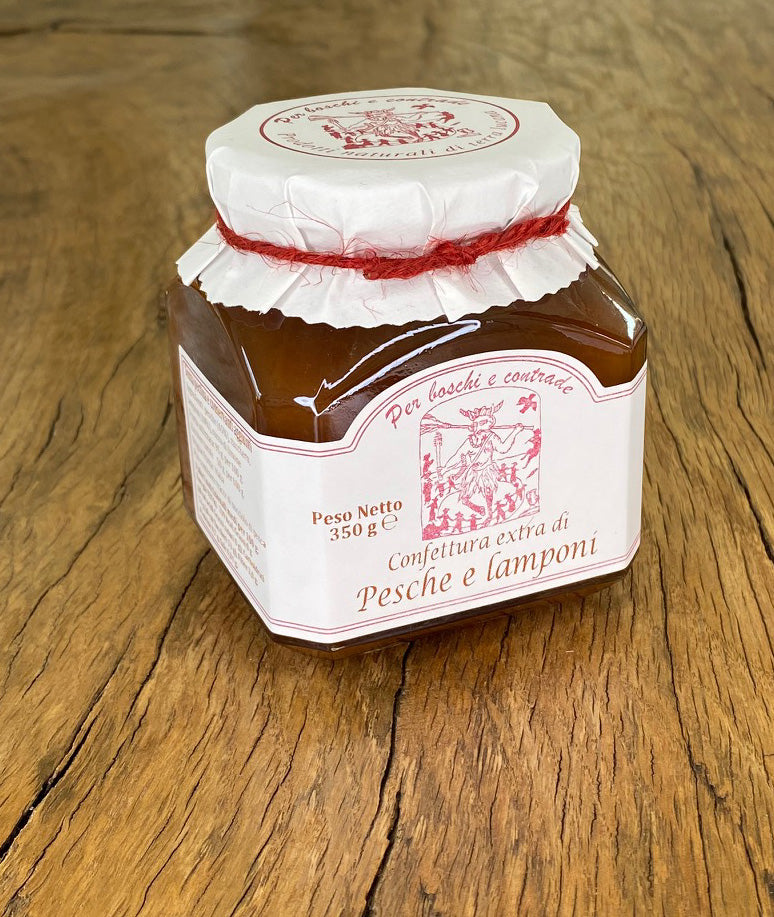 Confettura extra di pesche e lamponi