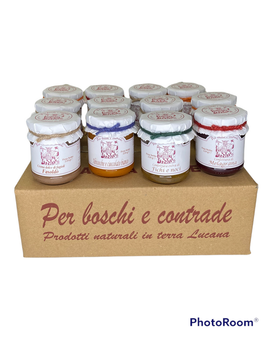 Box degustazione 12 gusti in vaso da 220 g