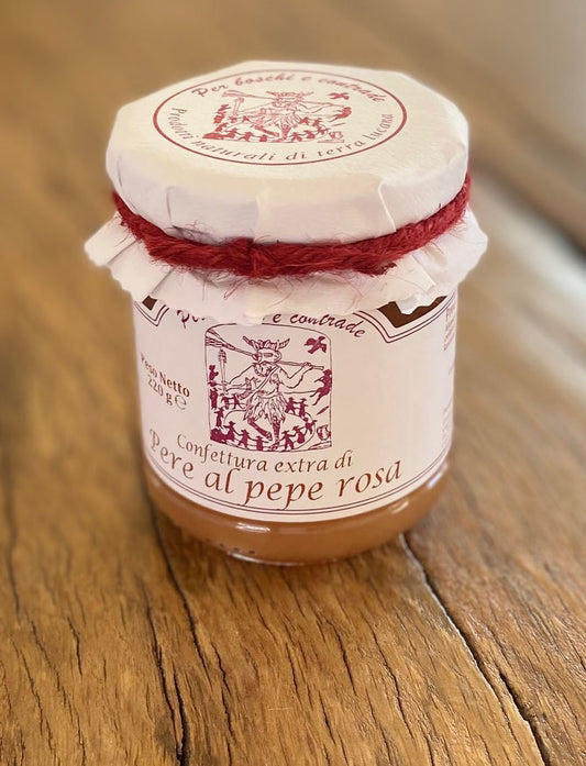 Pear extra jam with pink pepper